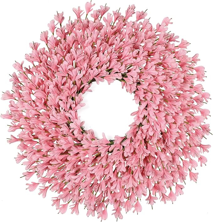 26 Inch Spring Wreaths for Front Door Large Easter Valentines Forsythia Floral Summer Spring Door... | Amazon (US)