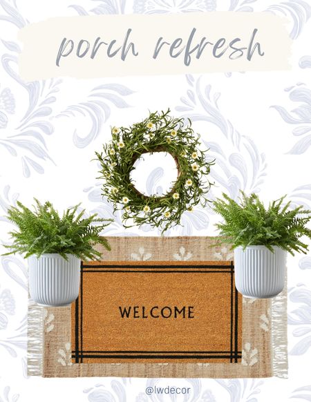 Updating your front door can be simple by adding a seasonal wreath (I’ve been loving daisies lately), updating timeless planters with florals, and changing out the accent rug to bring the whole design together. 

#LTKstyletip #LTKSeasonal #LTKhome