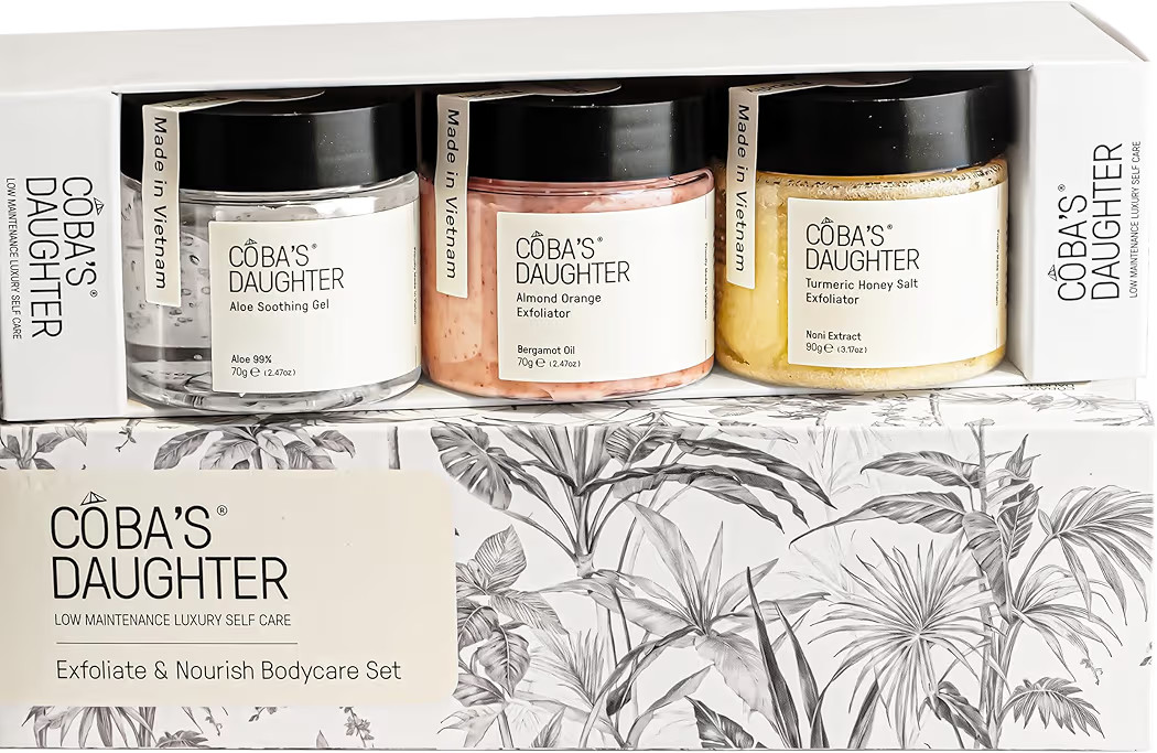 COBA'S DAUGHTER Luxury Spa Gift Set – 3-Piece Mini Body Scrub Trio with Honey Turmeric, Almond ... | Amazon (US)