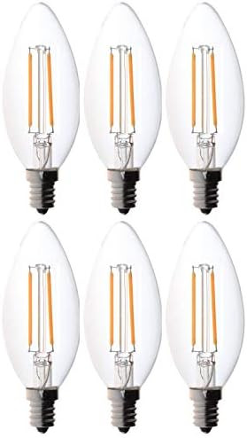 Bioluz LED 40W Filament Candelabra Bulb, E12 Base High Efficiency LED Candle Bulbs, UL Listed, Pa... | Amazon (US)
