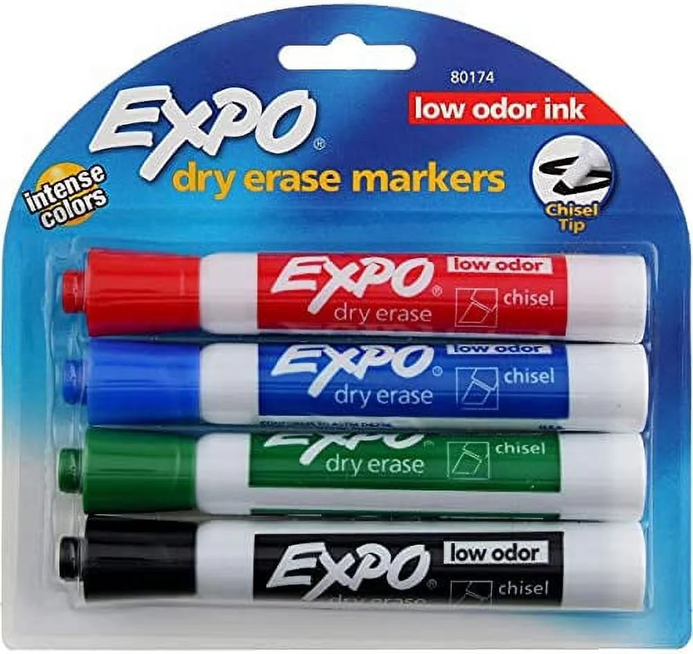 Sanford 80174 Low Odor Expo Dry Erase Markers 4 Color Set (Pack Of 4) - Walmart.com | Walmart (US)