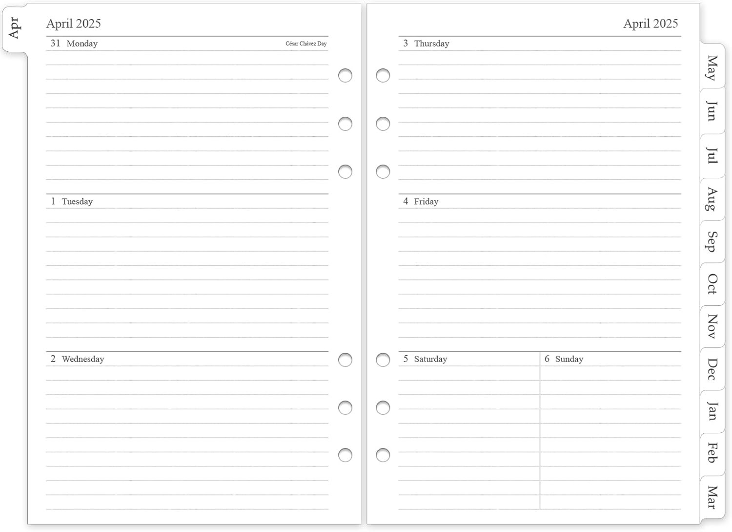 2025-2026 Weekly & Monthly Planner Refill, A5 Planner Inserts for 6 Holes, Jul. 2025 - Jun. 2026,... | Amazon (US)