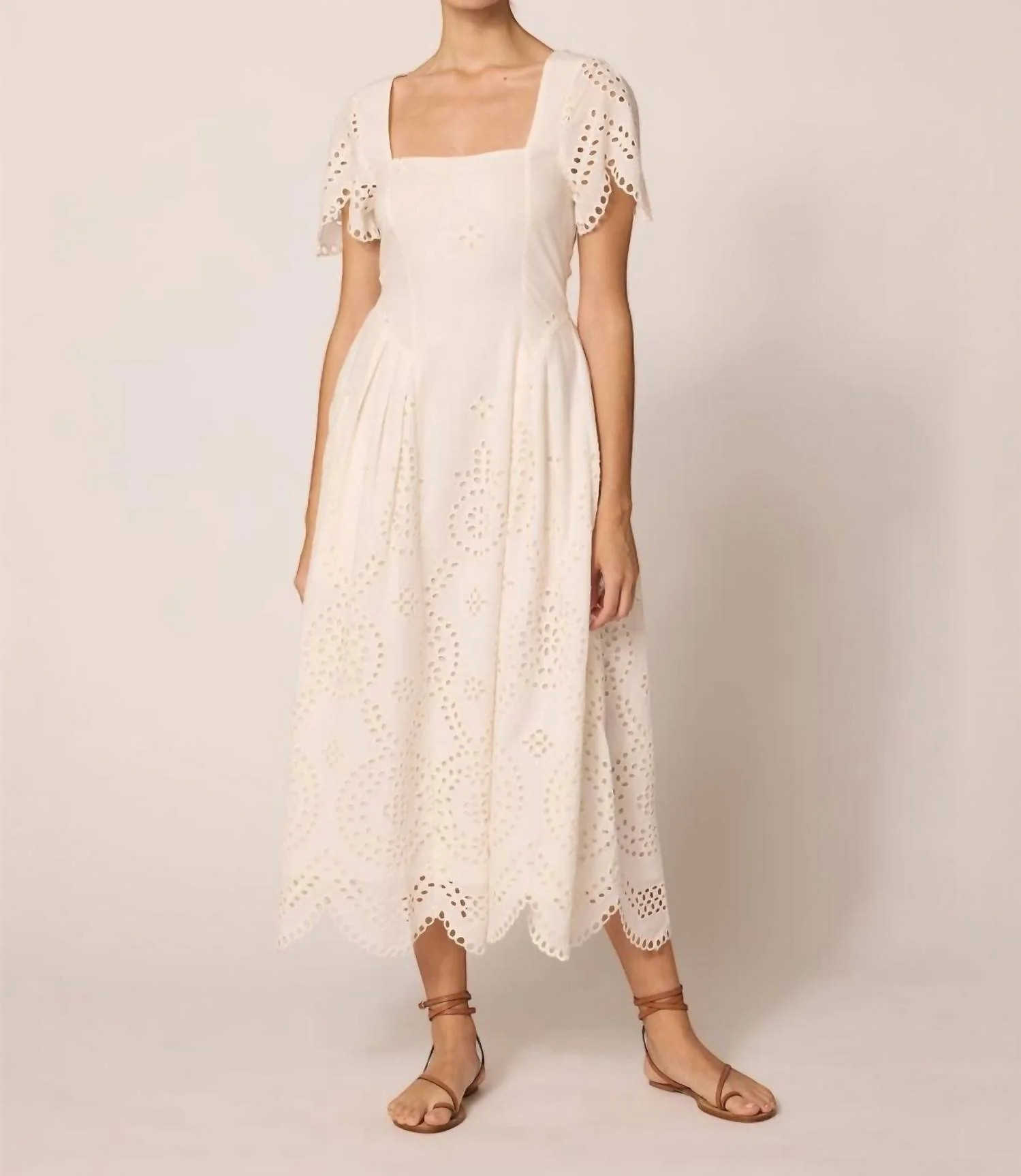 Yesenia Midi Dress In Ivory | Shop Simon
