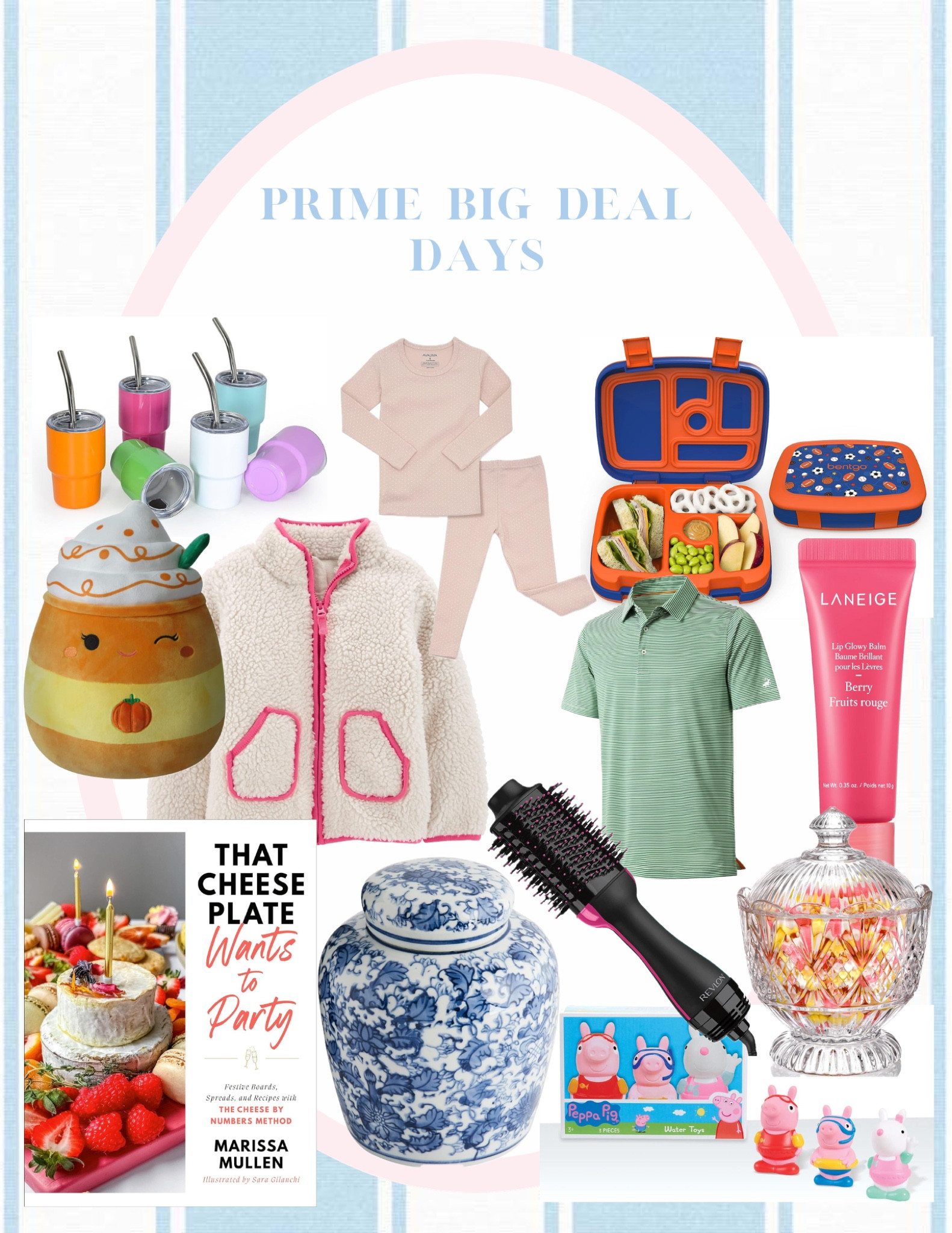 Today is the last day of Amazon’s Prime Big Deal Days! I put together an assortment of favorites - some things I own & love and some things I’ve been eyeing. 

1) LANEIGE Lip Glowy Balm - amazing lip product that I consistently repurchase. The berry is my favorite - it smells so good, not sticky, perfect shine!

2) REVLON Hair Dryer/Hot Air Brush - people rave about this product and I want to try it! Lord knows I need hair styling help!

3) Bentgo lunchbox - this is the exact lunchbox that Dempsey uses. I love the bento style, it fits in most ‘outer’ lunchboxes, & there are lots of different patterns!

4) Pajama set for girls - Blakeley owns a pair of these and they are sooo comfy! Tons of different patterns & fit true to size. Buying more!

5) Peppa Pig Bath Toys - these are an absolute steal at $3.99! If your kid is obsessed with Peppa like Blakeley, these are a no-brainer, especially for a stocking stuffer!

6) Toddler Sherpa Jacket - an amazing price, super cute, and perfect for fall! Add to cart.

7) Squishmallows PSL - no explanation needed. A perfect squishy toy for fall!

8) Men’s golf shirt - a golf polo under $30 with amazing reviews. Buying for Dillan!

9) Shot Glass Tumblers(!!!) - OMG I am obsessed!!! How cute would these be for a bachelorette party favor?!

10) Creative Co-Op Blue & White Ginger Jar - I have two of these in the 8.25” size & I love them for decor! They look good with all holiday decor & are versatile (lid on for display or off to put flowers in. I’ve also used mine to display seasonal picks and American flags!). They also come in a 6.5” size. 

11) Glass Candy Dish - I want to add this to my “candy tour” glass stash! You can never have enough glass jars/dishes - especially lidded ones! - and this one is so cute.

12) That Cheese Plate Wants to Party - This book is over 50% off and has been on my wishlist!! If you don’t follow Marissa on IG (@thatcheeseplate), you must! I have and love her book, “That Cheese Plate Will Change Your Life,” where she walks you through her ‘cheese by numbers method’!

Happy shopping! 🩷

#LTKxPrime #LTKsalealert