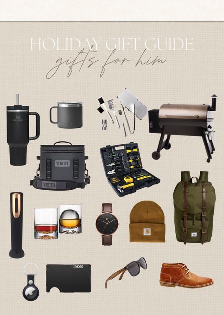 Holiday gift guide for men #giftguide #men #forhim #forfriend #fordad #forboyfriend #fatherinlaw #brother #yeti #traegar #stanley #adidas #shoes #bar #whiskey #tools #christmasgifts #husband 

#LTKHoliday #LTKmens #LTKGiftGuide