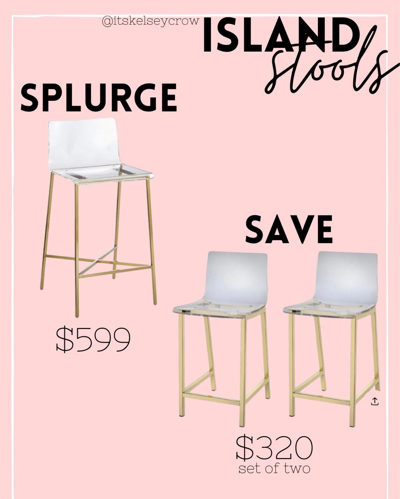 Kitchen, Island, remodel, stools, chairs, acrylic, gold, glam

#LTKsalealert #LTKhome #LTKstyletip