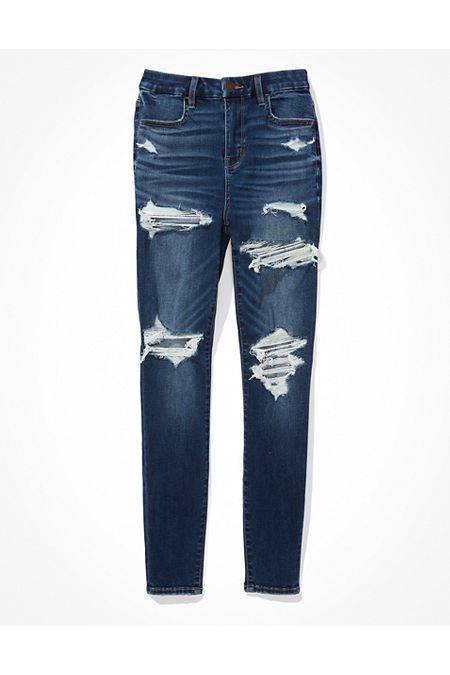 AE Ne(x)t Level Ripped Curvy High-Waisted Jegging | American Eagle Outfitters (US & CA)