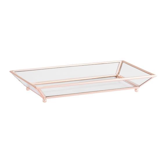 Monique Lhuillier Gwyneth Rose Gold Tray - Large | Pottery Barn (US)