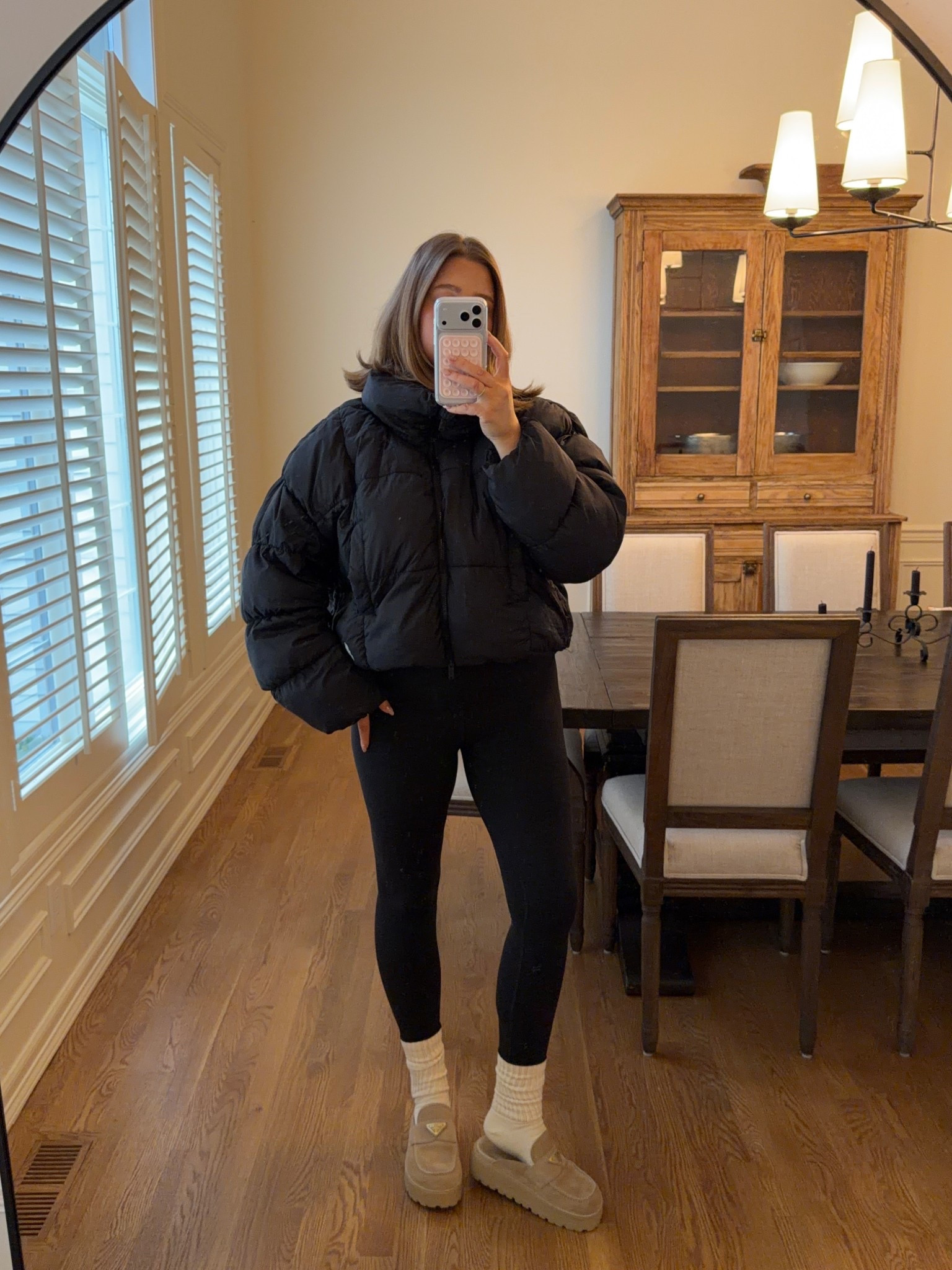 Puffer runs loose in a medium but I love that it’s not too cropped. Lululemon aligns leggings the best size 8. Amazon cream slouchy socks! Loafers true to size 8 I will link similar 

#LTKActive #LTKootd