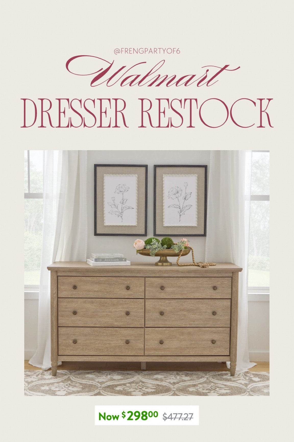 Walmart, dresser restocked! And it’s on sale! This dresser matches the new nightstands I just bought. Looks designer without the price!

#LTKSaleAlert #LTKHome