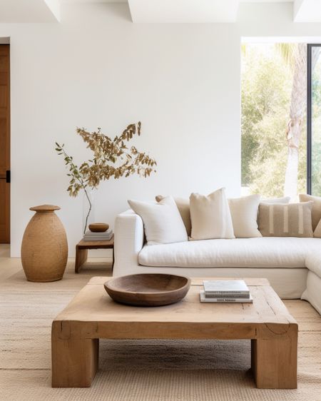 Loving a sectional with bench cushions instead of individual & this rustic coffee table

#LTKhome