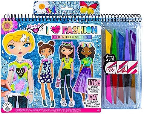 Fashion Angels Fashion Design Sketch Portfolio Artist Set With Crayons 11702, Clothing Design Ske... | Amazon (US)