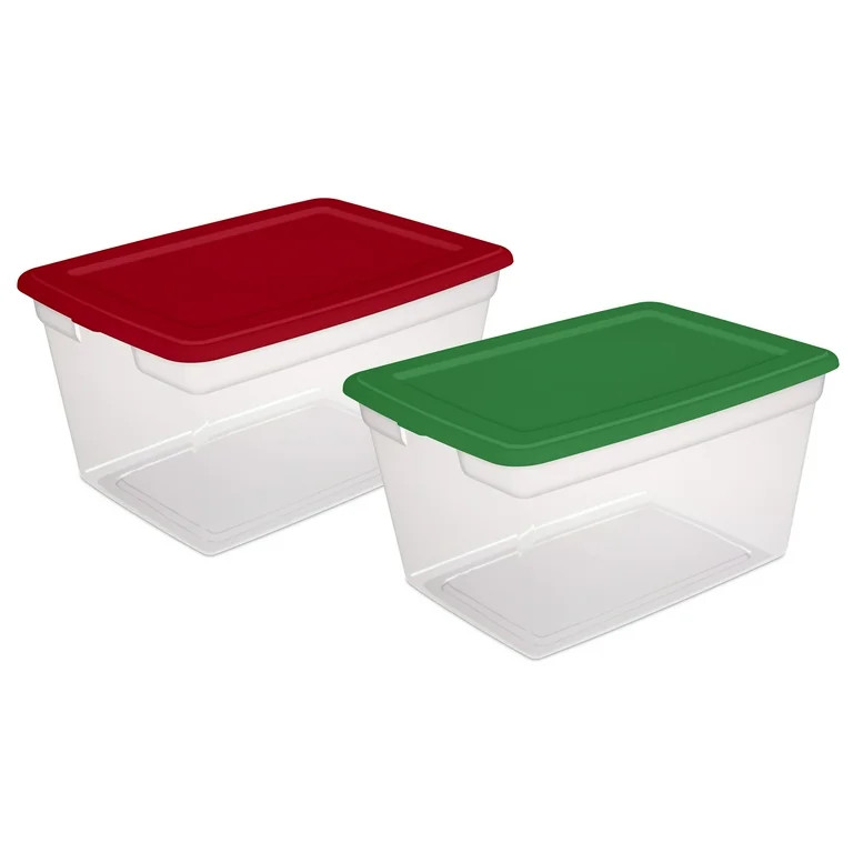 Sterilite 58 Qt. Storage Box Plastic, Christmas Assorted - Walmart.com | Walmart (US)