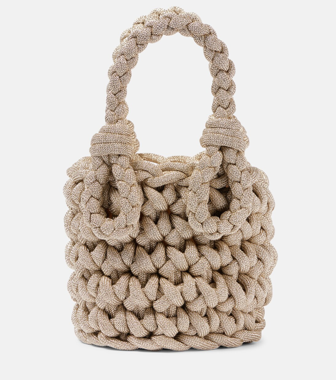 Mini lamé woven bucket bag | Mytheresa (US/CA)