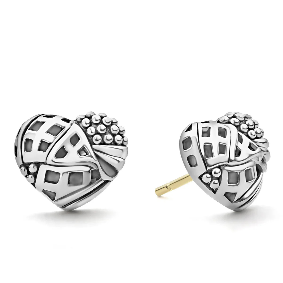 Keep Memory Alive Heart Stud Earrings | LAGOS
