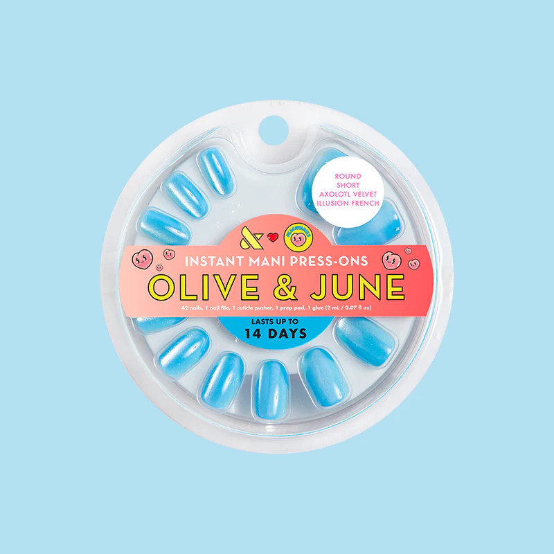 Axolotl Velvet Illusion French - Press-On | Short | Round | Olive & June