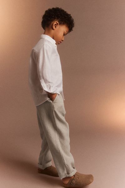 Linen Chinos - Light beige - Kids | H&M US | H&M (US + CA)