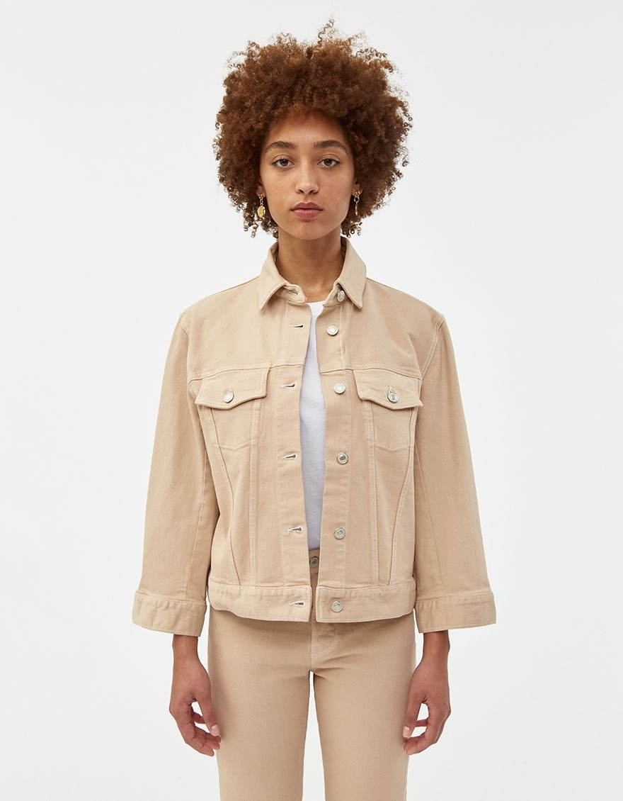 Classic Denim Jacket in Beige | Need Supply Co.
