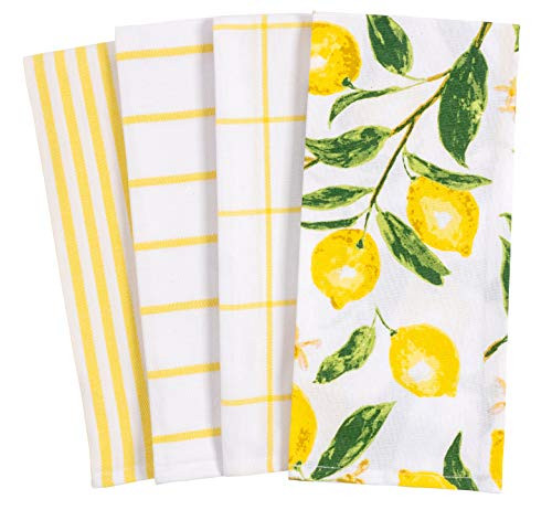 KAF Home Pantry Lemons All Over Kitchen Dish Towel Set of 4, 100-Percent Cotton, 18 x 28-inch | Amazon (US)