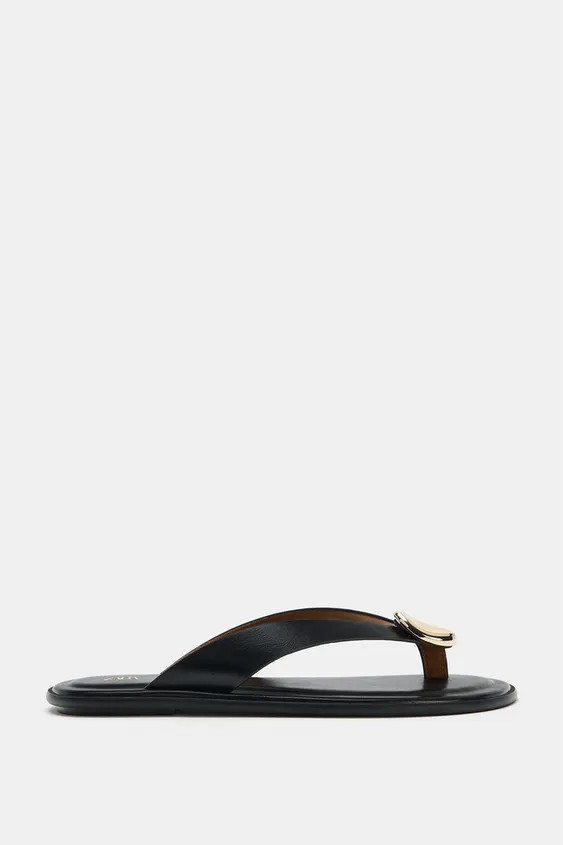 FLAT SANDALS WITH METAL DETAIL | Zara UK