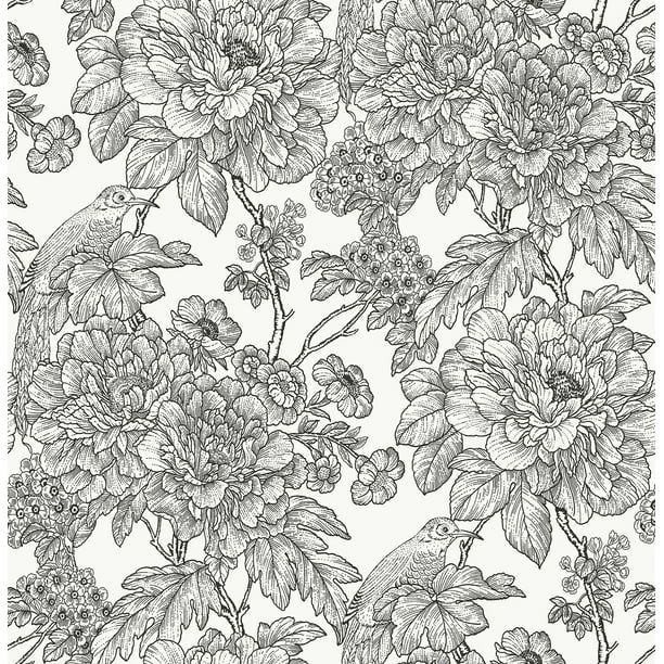 NuWallpaper Black & White Sudbury Peel & Stick Wallpaper | Walmart (US)