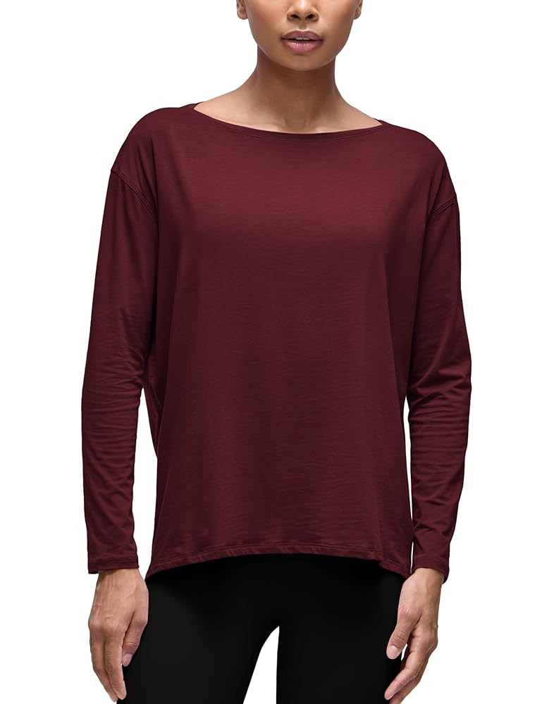 CRZ YOGA Pima Cotton Long Sleeve Workout Shirts for Women Loose Fit Athletic Yoga T-Shirts Casual... | Amazon (US)