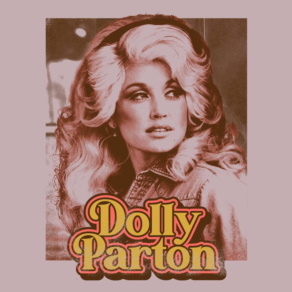 Men's Dolly Parton Long Sleeve Crewneck T-Shirt - Light Pink | Target