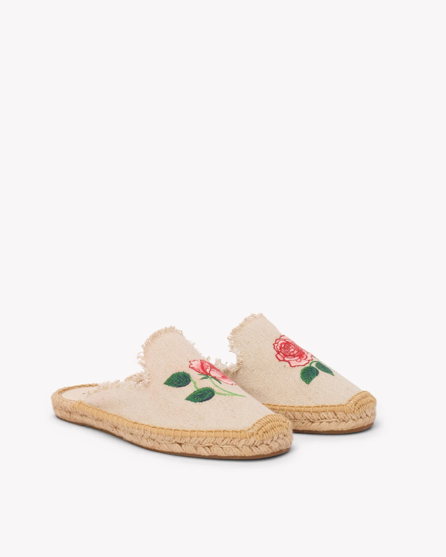 The Smoking Mule Espadrille | Vogue Roses - Natural Undyed Women's Espadrilles | Soludos