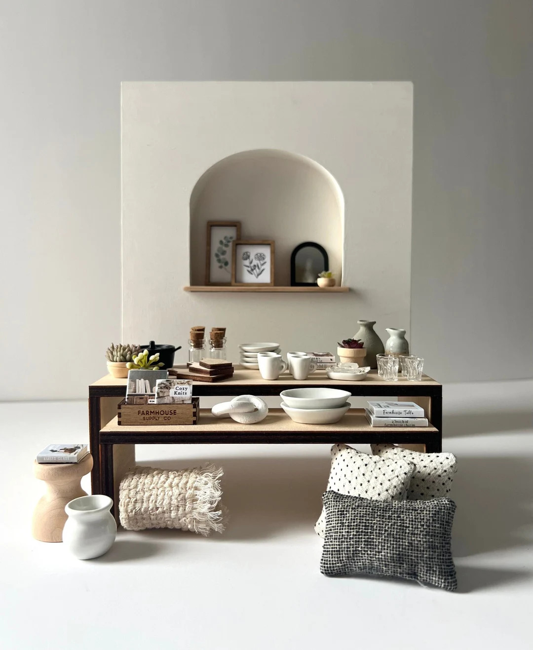 Modern Farmhouse Accessory Starter Pack, Dollhouse Miniature Accessories, 1:12 Scale Dollhouse De... | Etsy (US)