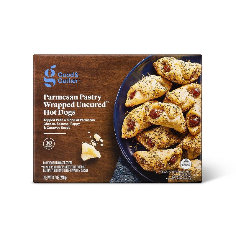 Frozen Parmesan Pastry Wrapped Mini Uncured Beef Hot Dogs - 8.7oz/10ct - Good & Gather™ | Target