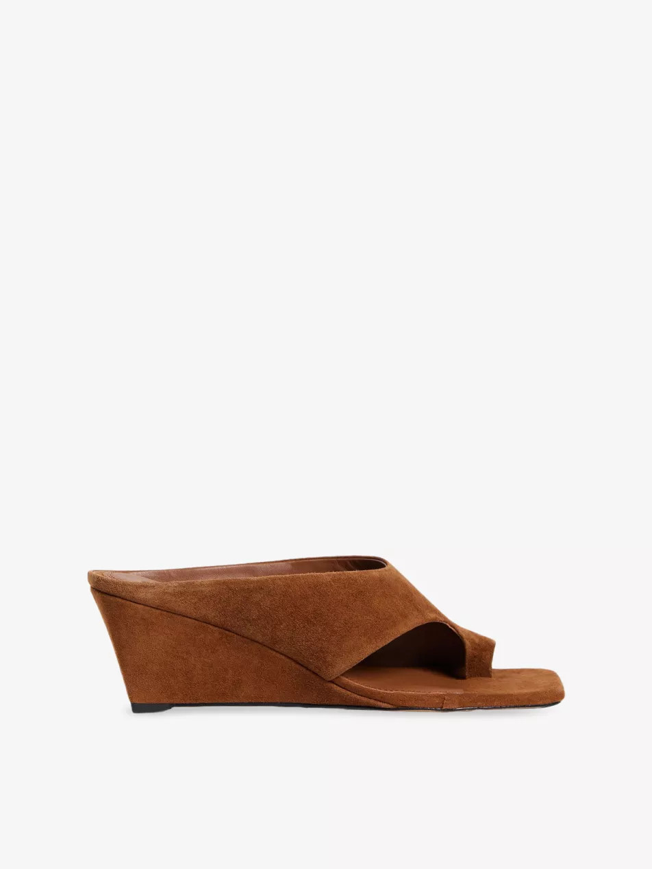 Toe-Post Suede Wedge Sandals | Selfridges
