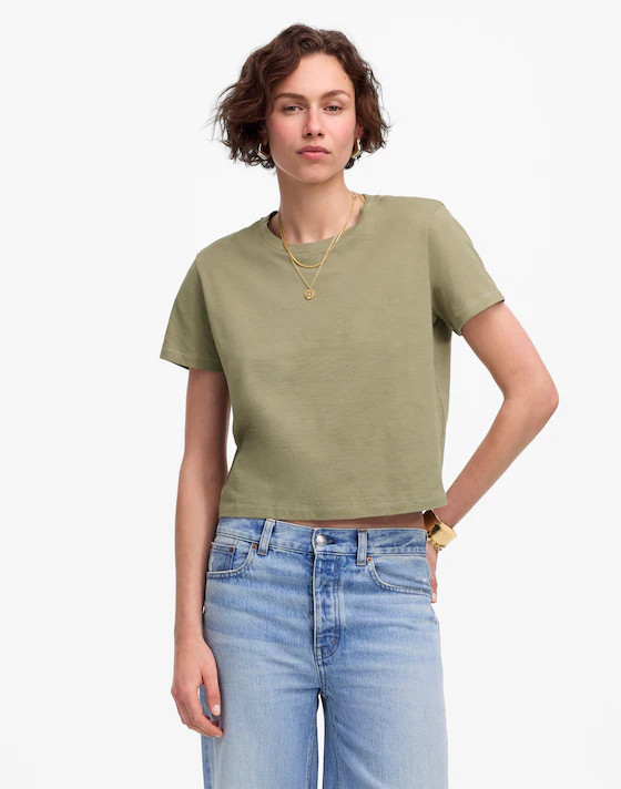 Slub Boxy-Crop Tee | Madewell | Madewell