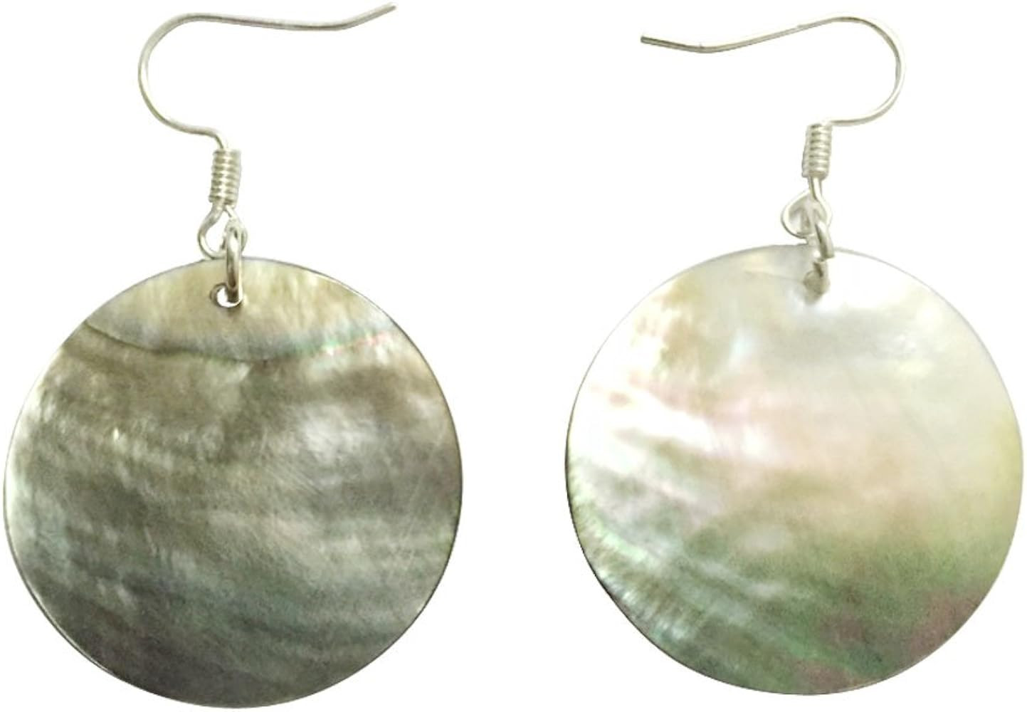 Natural White Sea Shell Silver Drop Dangle Earrings Women Gift Beach Jewelry | Amazon (US)