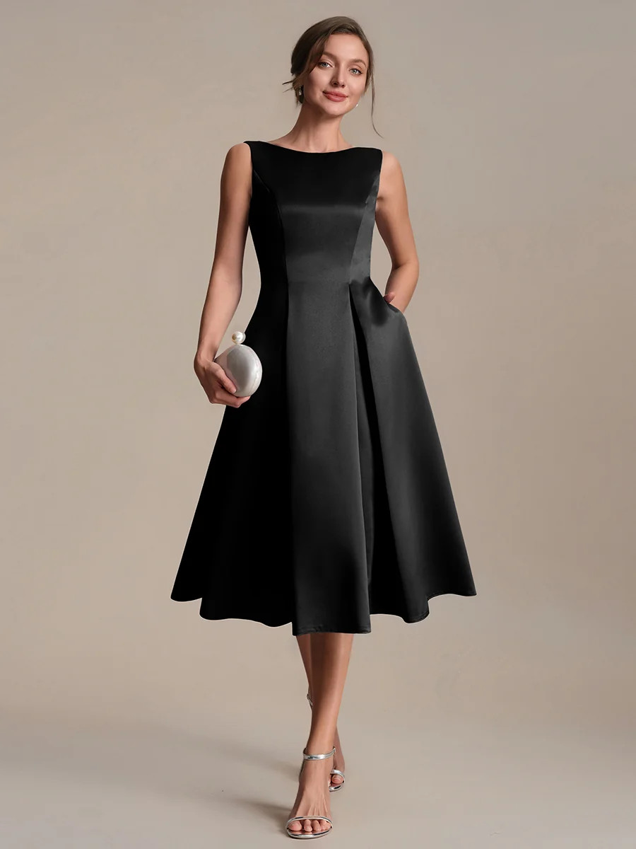 Satin Sleeveless Ball-Gown Wedding Guest Dress | Ever Pretty Garment Inc