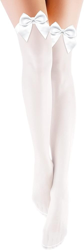PalProt Thigh High Stockings with Satin Bow for Women Over Knee High Long Socks with Bow Lace Thi... | Amazon (CA)