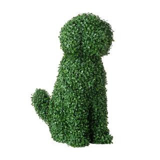 2 ft Indoor/Outdoor Artificial Boxwood Dog Topiary | The Home Depot