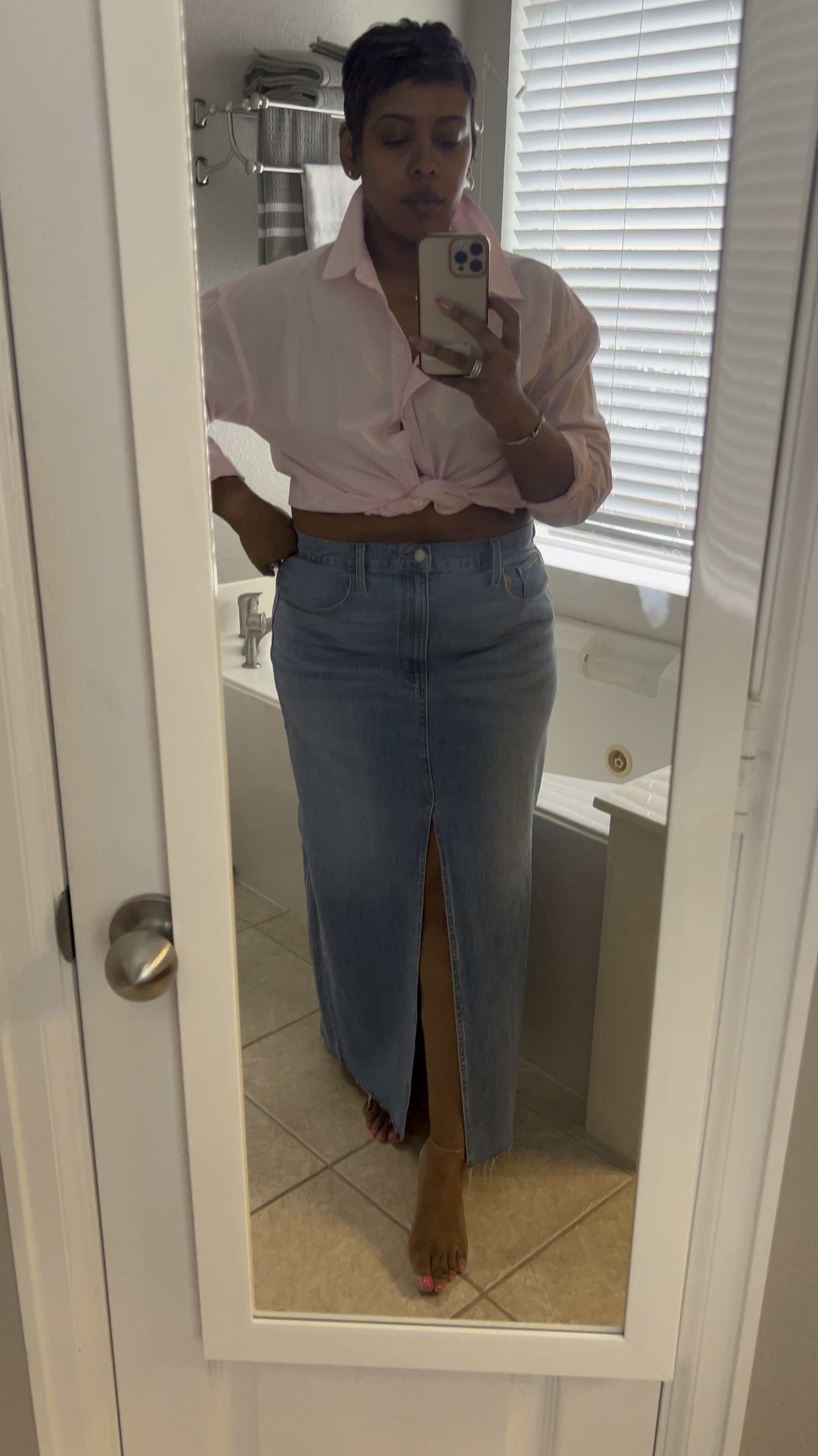 Essential everyday items - oversized button down shirt and denim skirt 

#target

#LTKStyleTip #LTKFindsUnder50 #LTKMidsize