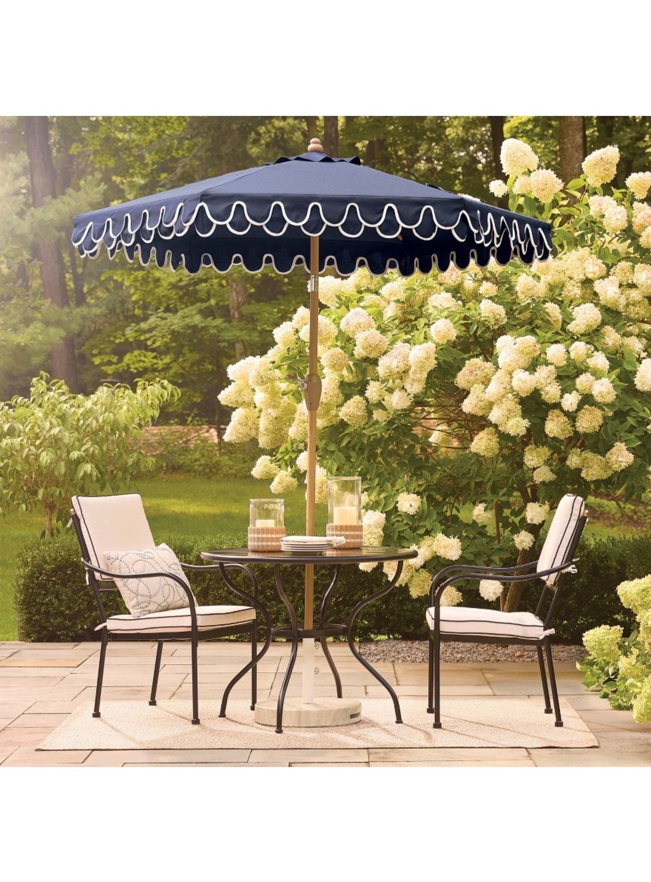 Double Scallop Valance Outdoor Patio Umbrella - Ivory - Threshold

#LTKHome