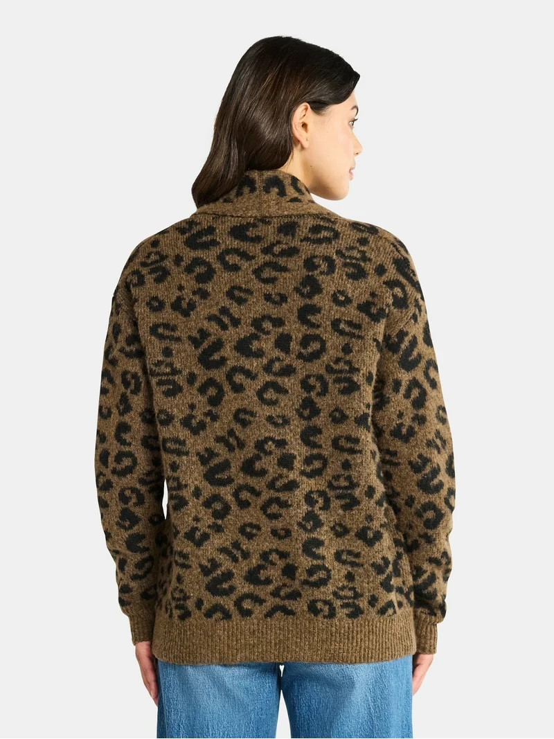Time and Tru Women's Fuzzy Cardigan Sweater, Lightweight, Sizes XS-XXXL | Walmart (US)