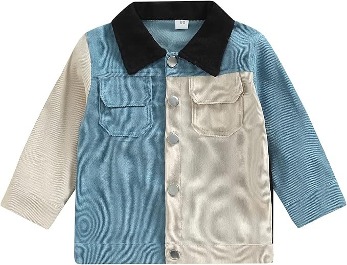 Toddler Baby Boy Girl Corduroy Button Down Shirts Long Sleeve Plaid Patchwork Shirt Shacket Jacke... | Amazon (US)