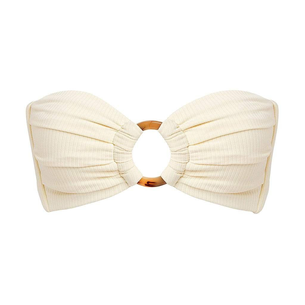 Cream Rib Tori Bandeau Bikini Top | Montce