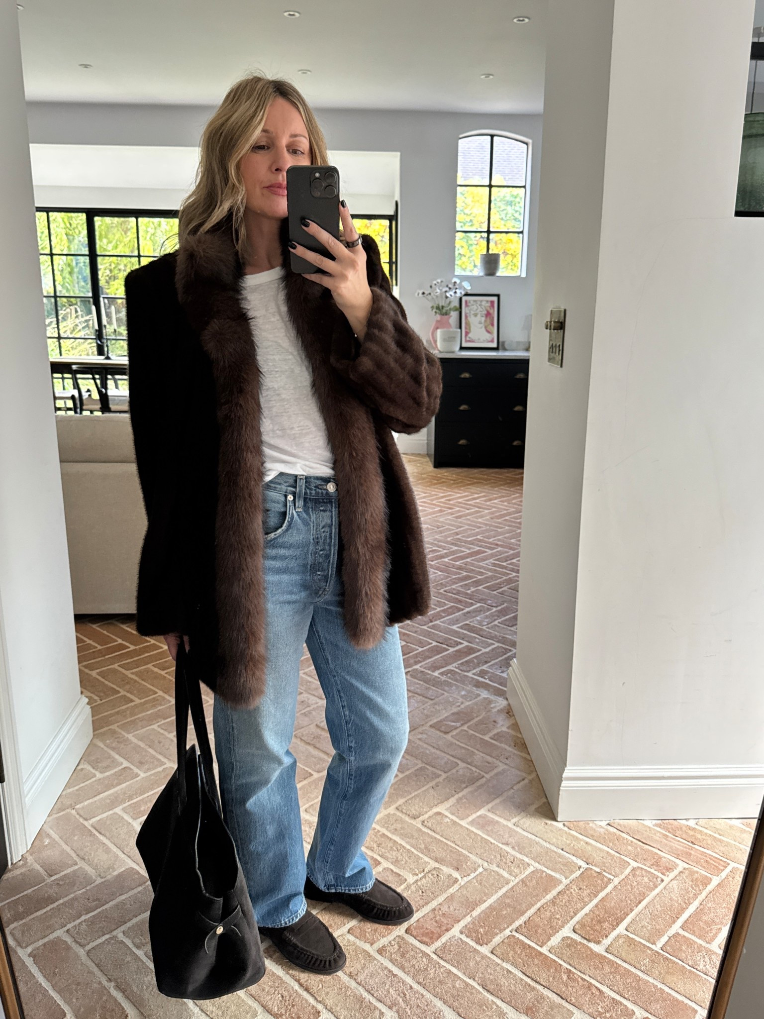 Faux Fur + Denim + Loafers | Brown Suede | Brown Fur Coat | Suede Bag | pub outfit | Sunday lunch outfit | 

#LTKwinter #LTKdatenight #LTKstyletip