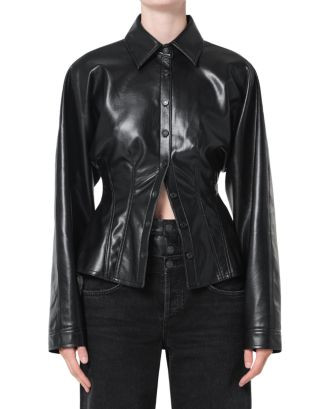 AGOLDE Devon Faux Leather Shirt  | Bloomingdale's AGOLDE Women's | Bloomingdale's (US)