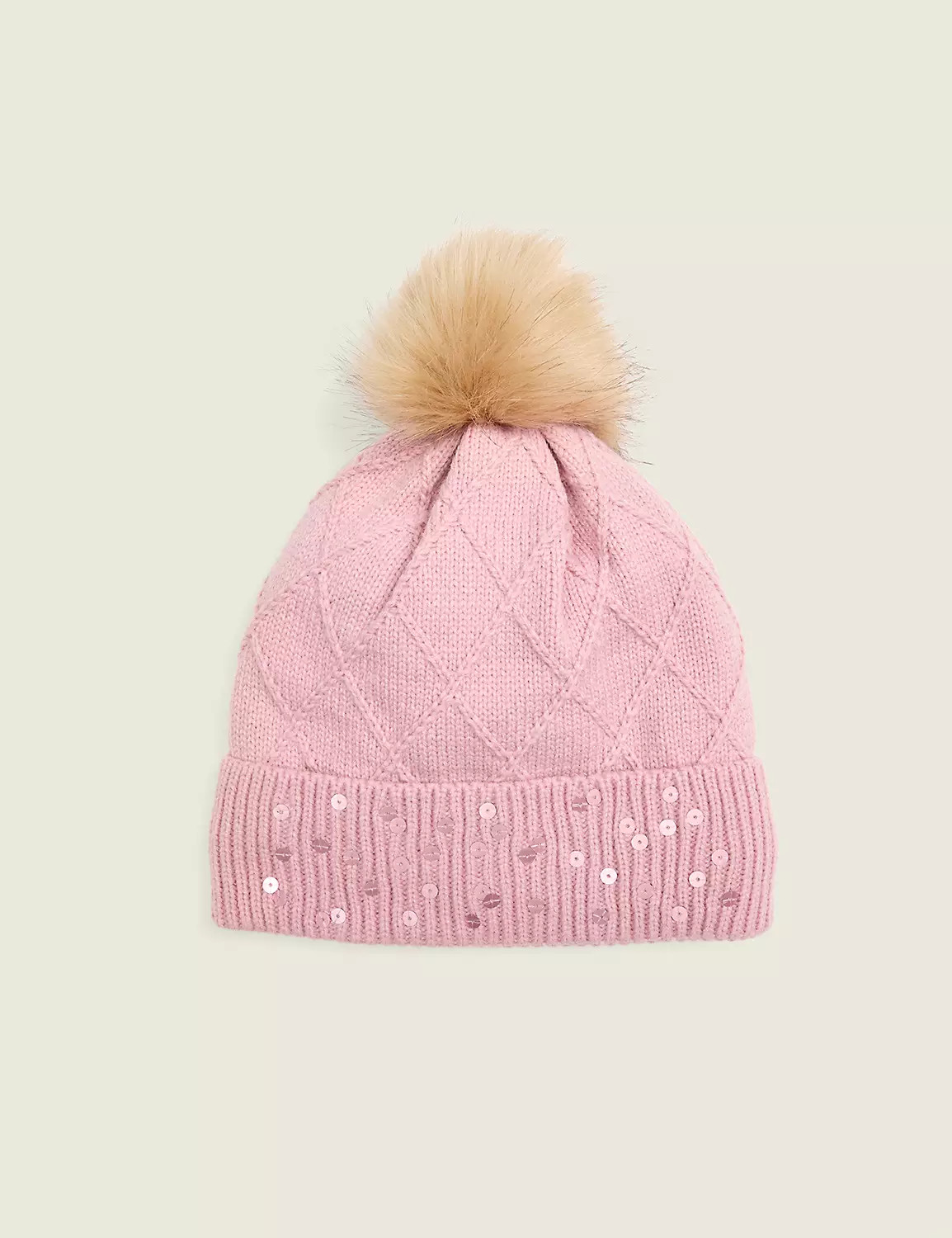 Sequin Pom-Pom Beanie | Lane Bryant (US)