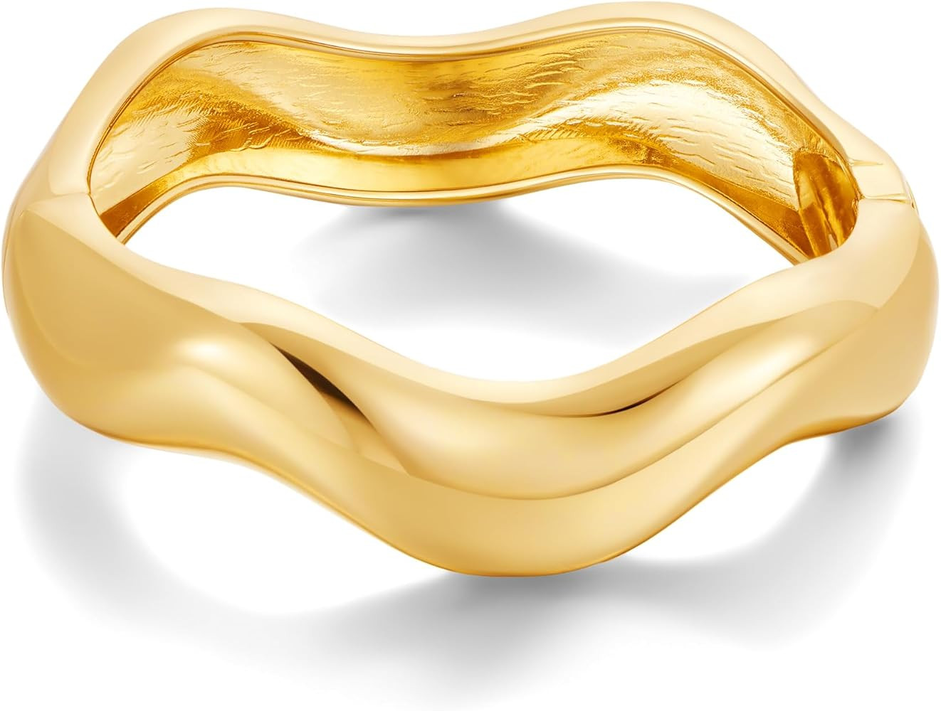 Chunky Gold Bangles Bracelet for Women Trendy Statement Bracelet Dainty Charm Gold Jewelry | Amazon (US)