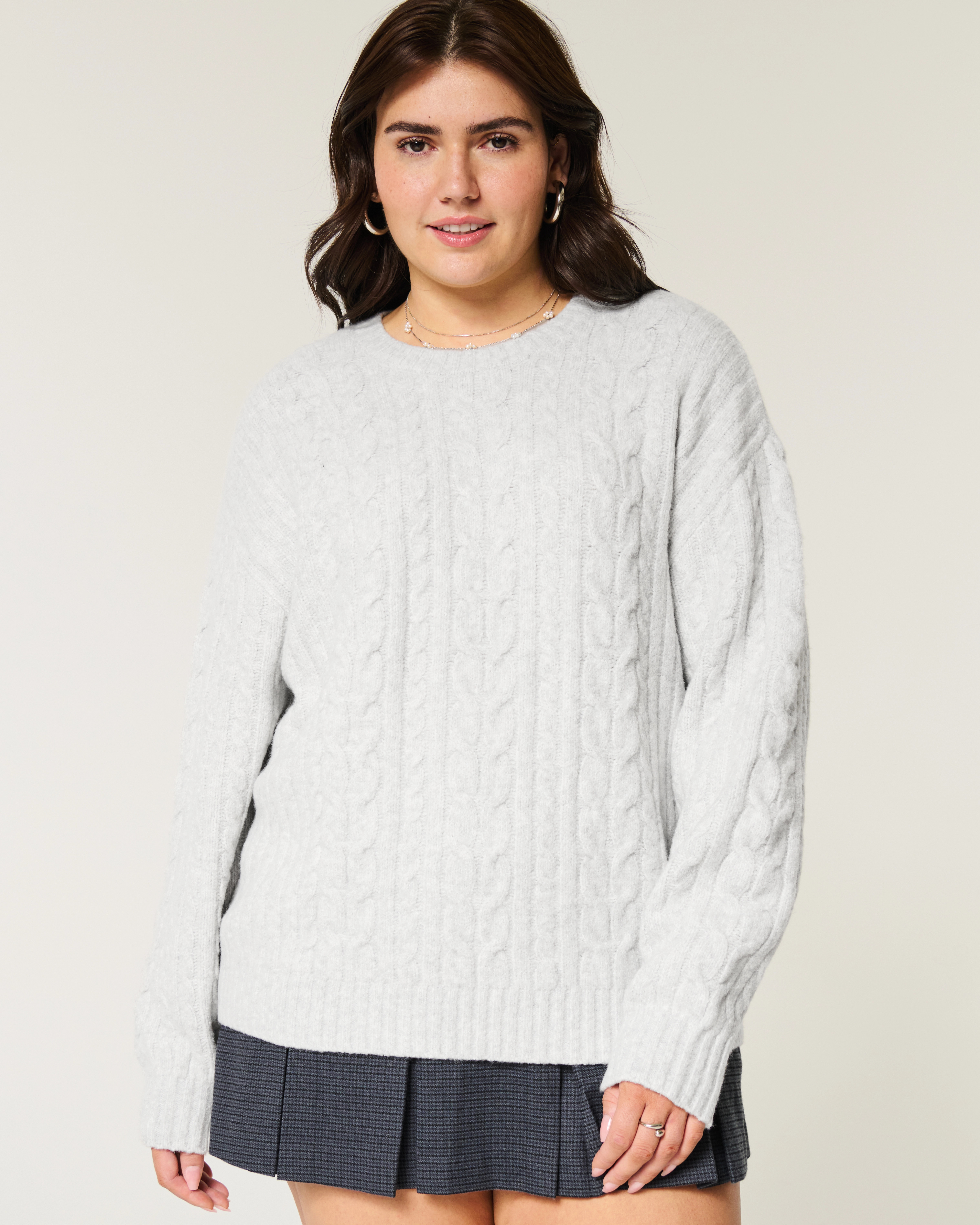 Hollister Comfy Cloud Cable-Knit Crew Sweater | Hollister (US)