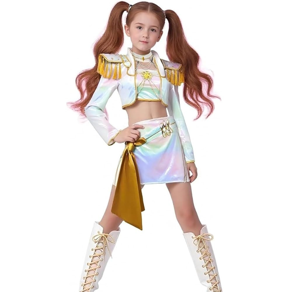Hunters Costume Anime Cosplay Skirt Set for Girls Kids Halloween Dance Outfit Set Singers Stage R... | Amazon (US)