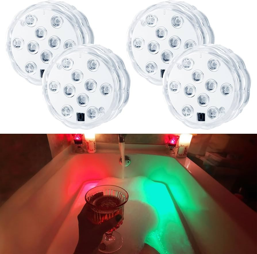 Bathtub Lights, Battery Powered Underwater Glow Light for Bathtime Bath Tub Spa Light Bathroom Sh... | Amazon (US)