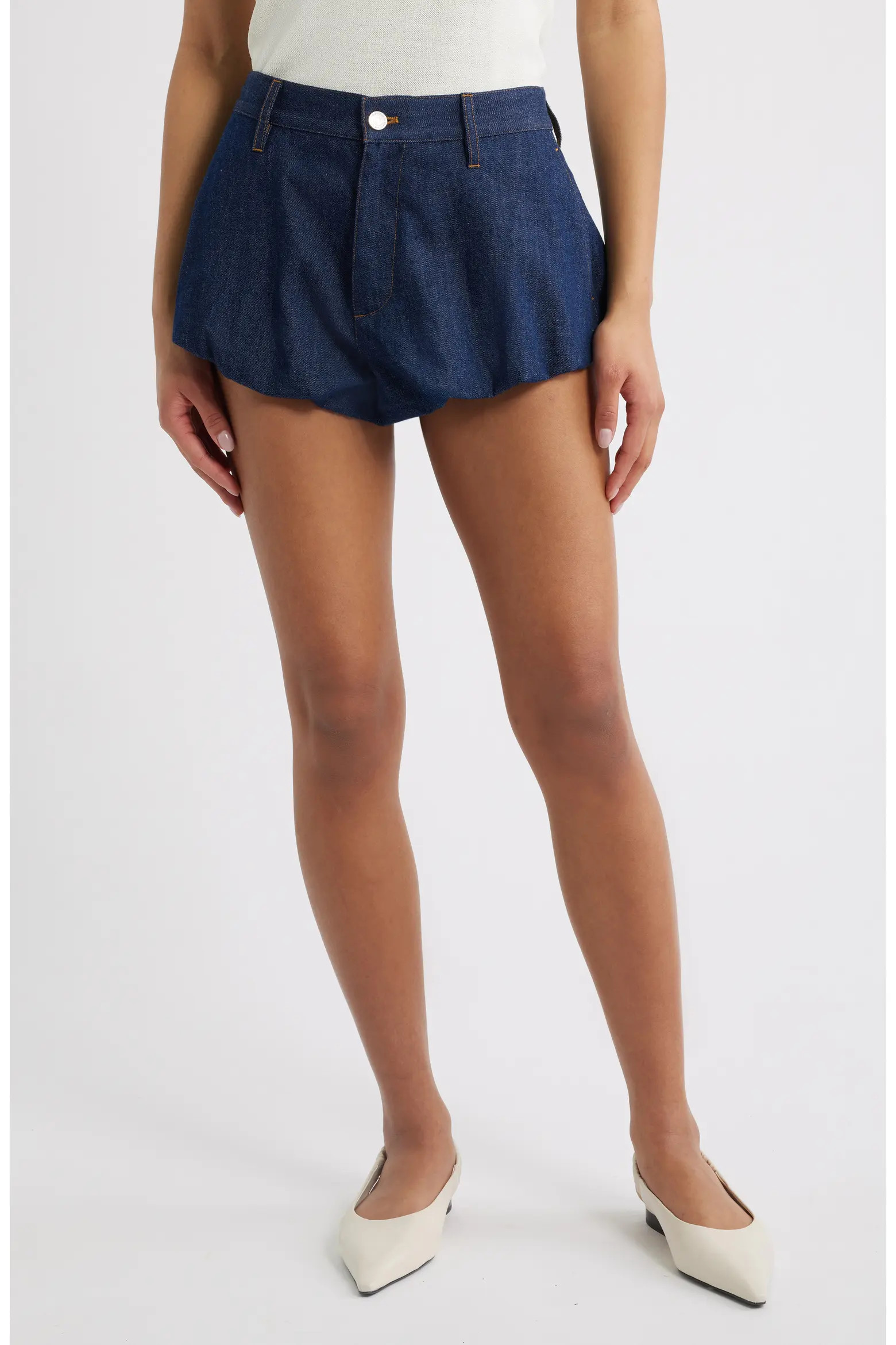 The Shell Bubble Hem Denim Shorts (Women) | Nordstrom | Nordstrom