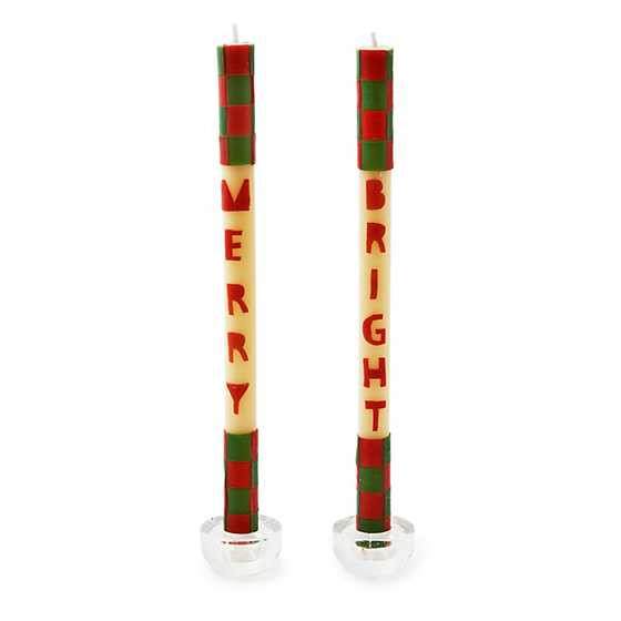 Merry & Bright Dinner Candles, Set of 2 | MacKenzie-Childs